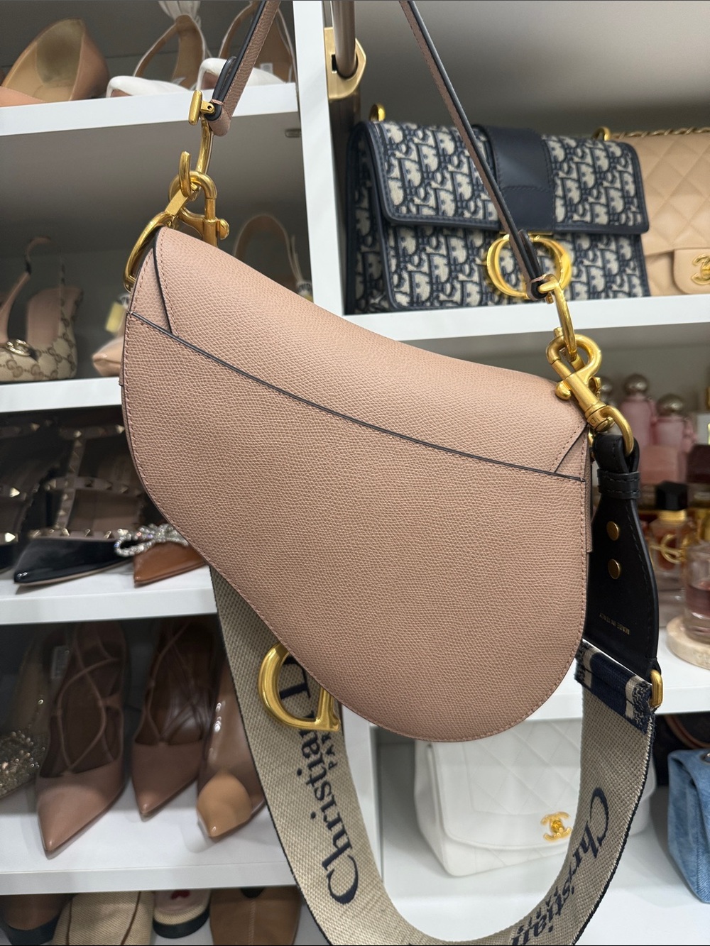 Dior Blush Saddle Bag with Guitar strap - Picture 6 of 9
